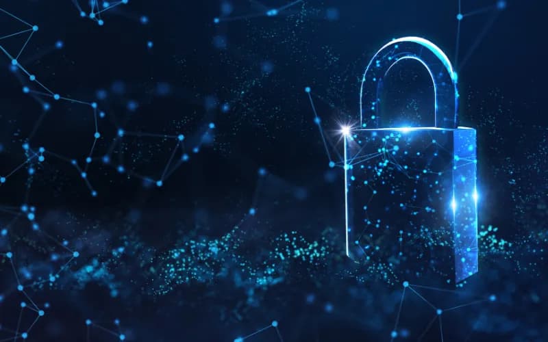 cadenas sur fond bleu