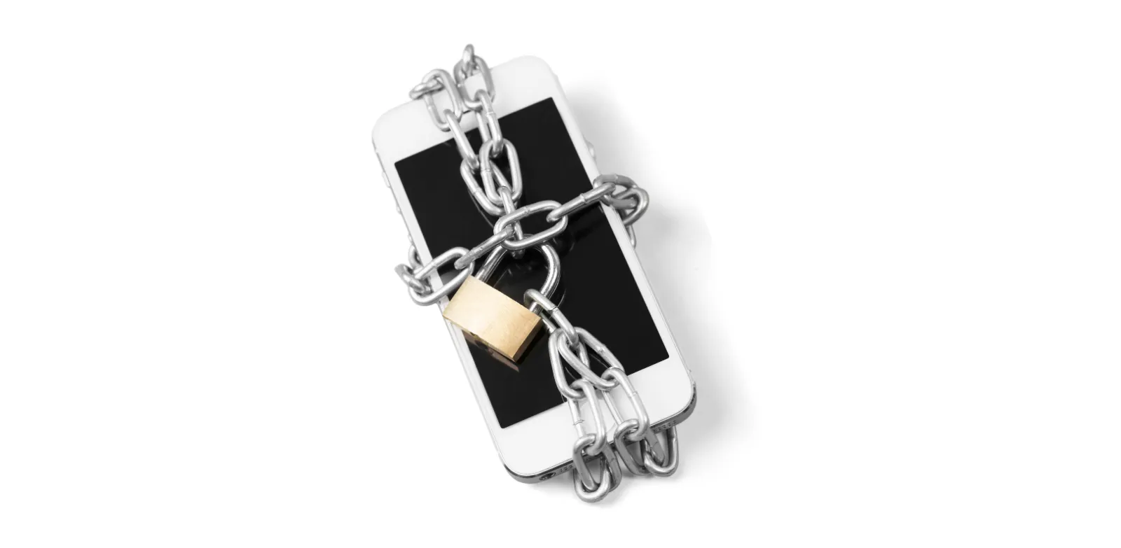 téléphone avec une chaîne cadenassée