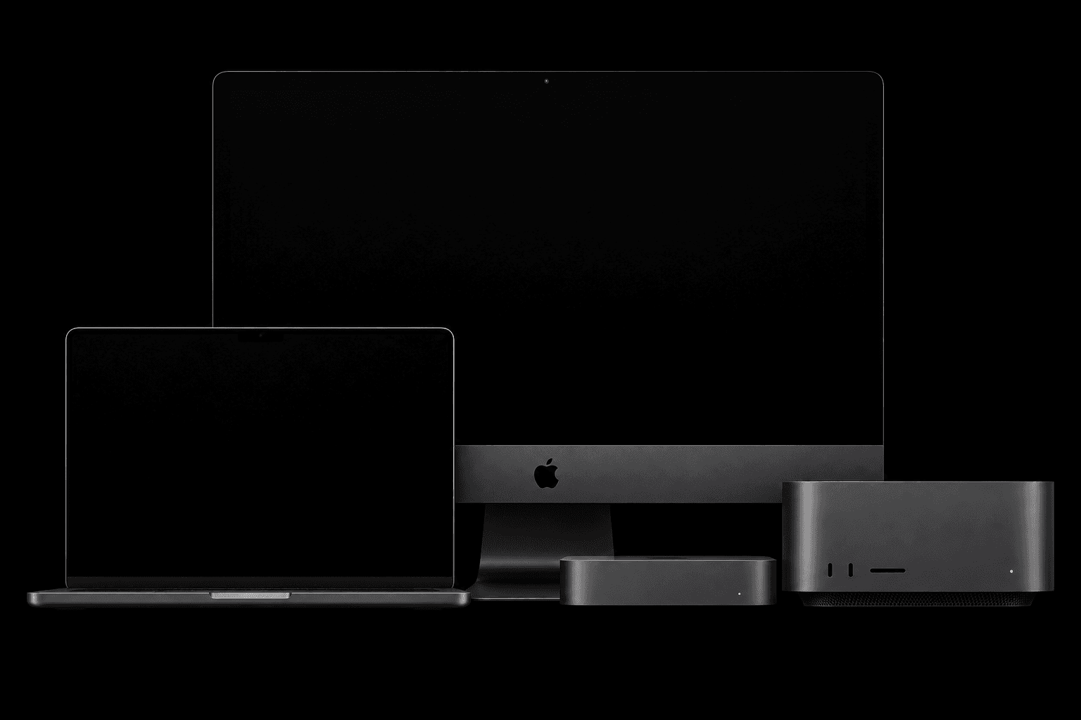 La gamme Mac — MacBook Pro, iMac, Mac mini, Mac Studio